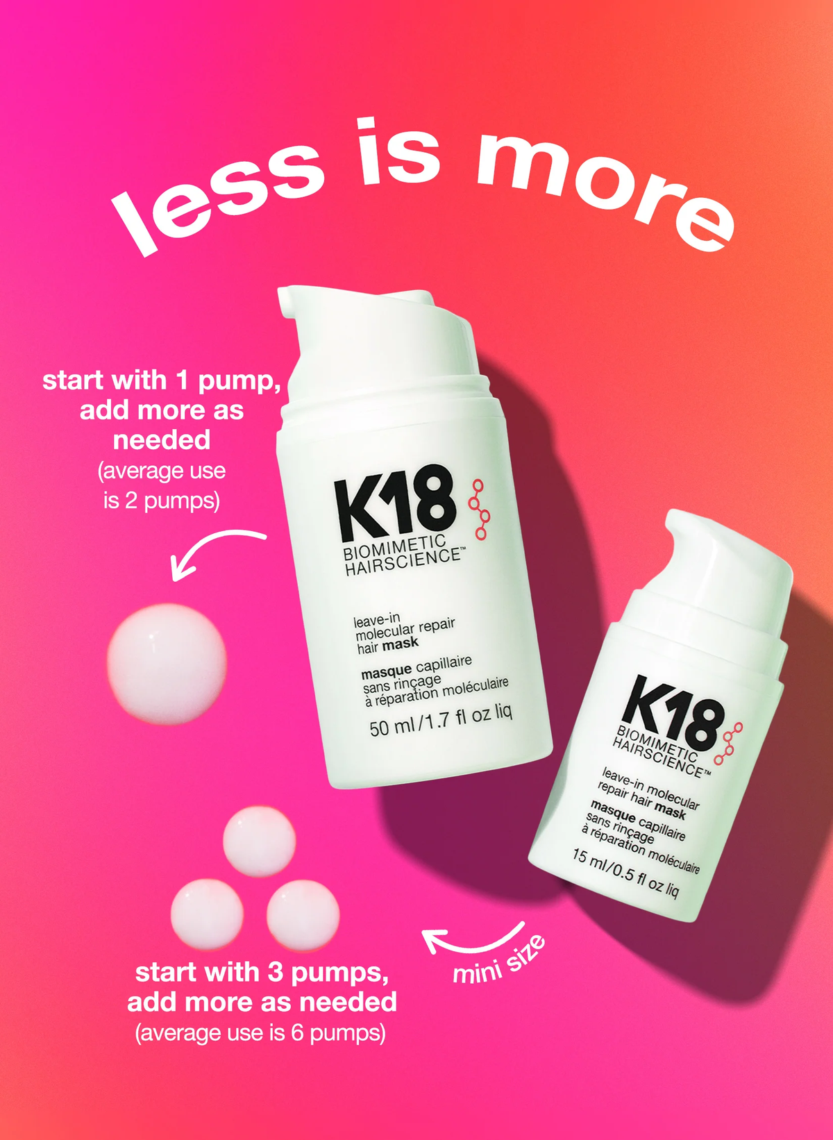 Leave-in molecular repair hair mask